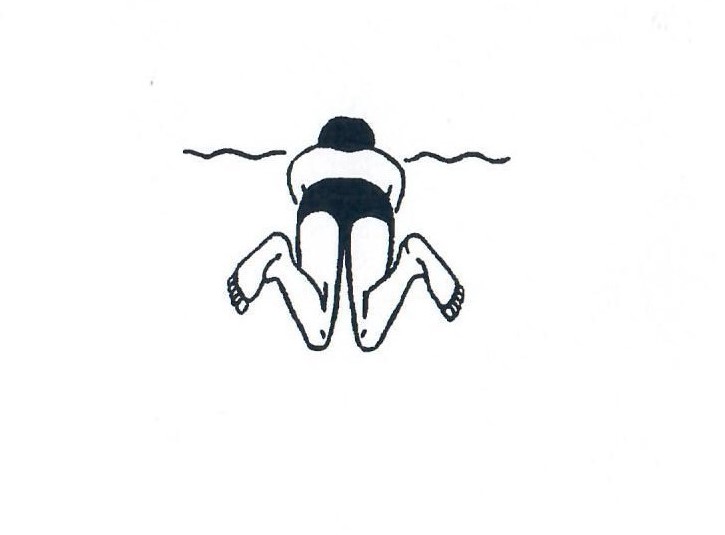 Zeichnung zum Brustschwimmen, Beinbewegung von hinten