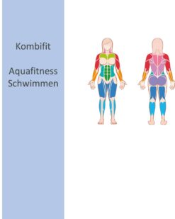 Vorschaubild für Kombifit Audio-Programme im Shop: Zeichnung eines Körpers mit farbig hervorgehobenen Muskelgruppen des gesamten Körpers.