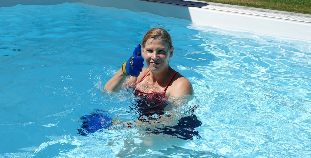 Aquafitness und Schwimmen im Pool mit einer Gegenstromanlage