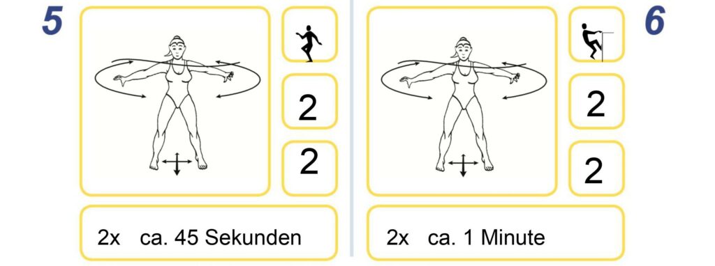 Nackenverspannungen lösen Aquafitness-Übungen 5 und 6