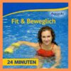 Das Bild zeigt eine junge Frau mit rotem Badeanzug und gelben Aqua-Hanteln im Wasser. Über der jungen Frau steht das Logo Aqua In in blauer Schrift und darunter in gelb "Fit & Beweglich". Im linken unteren Bildrand steht in blauer Schrift auf gelben Hintergrund "24 Minuten".